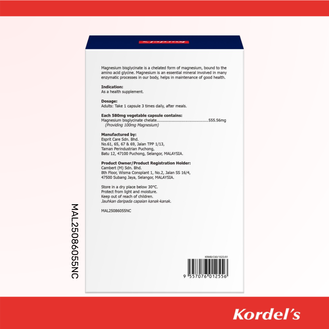 Kordel's Magnesium Bisglycinate 555.56mg